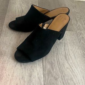 Black Suede Mules